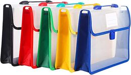 MORE BUY Plastic FS/A4 Handle Bag Folder, Documents File Storage Bag with Handle Button, Document File Folder for Certificates (Size: FS/A4, Color: Multicolor) Pack of 1