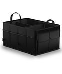 Uoking Car Boot Organiser - Car Boot Tidy Storage - Collapsible Heavy Duty Trunk - Portable Multi Compartment Shopping Organization Organiser - Non-Slip Bottom - Adjustable Securing Straps - Black