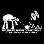 Star Wars ATAT & Tie Fighter Inspired 'The Empire Doesnt Care About Your Stick Figure Family Vinyl Decal - Car Window Sticker