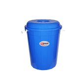 Puffin Multipurpose Blue 50LTR Kitchen Plastic Storage Wide Mouth Bucket Drum