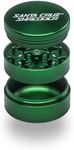 Santa Cruz Shredder Metal Herb Grinder Knurled Top for Stronger Grip 3-Piece Large 2.7" (Green)