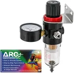 Airbrush Depot® Brand Airbrush Compressor AIR Regulator with Water-trap Filter, Now Included Is a (Free) How to Airbrush Training Book to Get You Started.