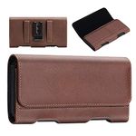 BECPLT iPhone 8 Holster Case, iPhone 7 Belt Clip Case, Premium Leather Holster Pouch Loops Carrying Case with ID Card Holder for Apple iPhone 8, iPhone 7, iPhone 6s, 6 (Fit w/Thin Case on) (Brown)