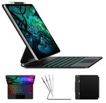 typecase Edge for iPad Air 13 Inch (M3/M2, 2025/2024) and iPad Pro 12.9 (6th/5/4/3rd Gen),Magic Magnetic Keyboard case, Precision Multi-Touch Trackpad, Floating Cantilever, 11-Color Backlight-Black25