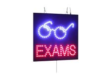 Exams Eyeglasses Sign, 16"x16", 40x40cm, TOPKING, Signage, LED, Bright, Open, Signboard, Display, Billboard, Grand Opening, Gift