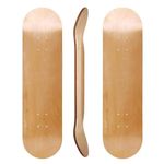 tonchean 2PCS Blank Skateboard Deck Wood 31''x8'' Natural 7-Layer Maple Skateboard Light Decks Wooden Plain Double Tail Skateboard Replacement DIY Decorate for Beginners Teenager Adult