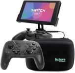 Fixture S1 Ultra Bundle Gaming Console Monitor Mount and Game Controller Compatible with Nintendo Switch, Adjustable Video Game Holder Stand Clip, Includes Carrying Case