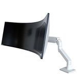 BEWISER Monitor Arm 49 Inches Heavy Duty Ultrawide Monitor Mount for 34-49 Inches and New 57 Inches Screens,Weight Up to 20kg,Full Motion Height Swivel Adjustable Monitor Arm(White)