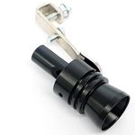 AutoE Car Turbo Sound Whistle Exhaust Tailpipe Blow Off Valve Bov Aluminum Universal Auto Accessories Size XL (Black)