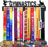 Goutoports Medal Holder Display Hanger Rack Frame for Sport Race Runner - Gymnastics for Girls 01 - Sturdy Black Steel Metal Over 60 Medals Easy to Install