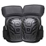 Preciva Professional Knee Pads for Work, Heavy Duty Gel Cushion and Foam Padding Knee Pads with Anti-Slip Straps and Easy-Fix Clips for Men, Women, Gardening, Flooring