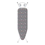 Minky White Flamingo Ironing Board, 122 x 38 cm Ironing Board, Lightweight & Compact, Adjustable Height Up To 96cm, Sturdy 4-Leg Design With Non-Slip Feet, Made in The UK