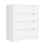 HOCSOK Chest of Drawers, Wooden Bedroom Cabinet with 4 Drawers, Storage Dresser for Bedroom, Living room, 69x39x82 cm