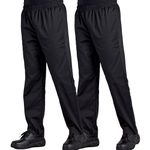 Proluxe Twin Pack Professional Chef Trouser - Unisex Modern Fit - Ideal for Daily use (Black, M)