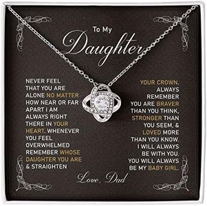 Luxoz Gifts To My Daughter Necklace from Dad, Birthday Gifts For Daughter Necklace, Father Daughter Gifts From Father, Graduation Gifts For Daughter From Dad, Daughter Jewelry From Dad, To My Badass Daughter Necklace