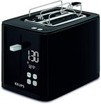 Krups KH641810 Smart'n Light Toaster | Two-Slice Toaster | Digital Display | 7 Browning Levels | Removable Crumb Tray | Countdown | Lifting Device | Black