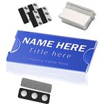 Naisidas Magnetic Name Tags Kit, Reusable Magnetic Badge with Strong Neodymium Magnets, Clear Acrylic Sign Holder, 3M Adhesive Tape for Name Tag ID Badge at Business,Events,School (10 Pack)
