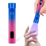 LOPHE UV Nail Lamp for Nails, Rechargeable Handheld UV Lamp with LED Screen and 10s 30s 60s Timer, Flash Cure Nail Lamp with USB Plug, Mini UV Nail Lamp, Portable Led Nail Flashlight