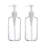 Yebeauty 10oz/300ml Empty Pump Bottle, Clear Plastic Pump Bottle Refillable for Shampoo Body Wash Soap or Lotion Dispenser, 2 Pack