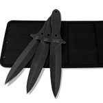 The Black Sword: 10.23" Throwing Spikes with Sheath, 0.236" Thick Black Series Stainless Steel Spin/Half Spin Throwing Set