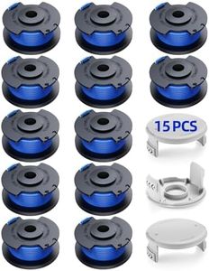 Trimmer String for Ryobi One+ AC14RL3A ,Line String Trimmer Replacement Spool 0.065-Inch Compatible with Ryobi 18v, 24v, and 40v Cordless String Trimmer, 15 Packs（12 Trimmer Line,3 Trimmer Cap）
