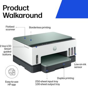 HP Smart Tank 7007 Wireless All-in-One Printer – High-Yield Ink