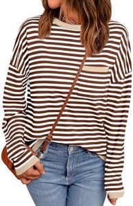 LILLUSORY Womens Sweaters 2026 Early Fall Fashion Must Have Clothes Outfits Striped Lightweight Oversized Ladies Cute Teacher Work Office Pullover Crewneck Long Sleeve Trendy Old Money Tops Clothing