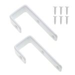 2Pcs Bed Ladder Hooks J-Hooks with PVC Coating Heavy Duty Metal Utility Hooks for Bunk Beds Loft Beds and Ladders, White