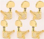 Musiclily 3L3R Sealed Guitar Tuners Tuning Pegs Machine Heads Set for Electric Acoustic Folk Guitar, Gold Half Moon Button