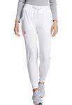 Dickies EDS Essentials Jogger Scrubs for Women, Drawstring Scrub Pants DK065, S, White