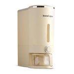 InstaCuppa 10 Kg Rice Dispenser, Airtight Plastic Dry Grain Storage Container with Measuring Cup & Strainer, BPA-Free & Odorless, Single-Button Dispensing Kitchen Organizer