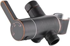 High Pressure All Metal 3 Way Shower Diverter Valve with Hand Shower Holder, G1/2 Shower Head Splitter, Shower Arm Diverter, Bathroom Universal Shower System Replacement Part (Oil Rubbed Bronze)