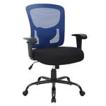 BestOffice Big and Tall Office Chair 400lbs Desk Chair Mesh Computer Chair with Lumbar Support Wide Seat Adjust Arms Rolling Swivel High Back Task Executive Ergonomic Chair for Home Office (Blue)