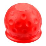 Rumyve 1-Piece Trailer Hitch Ball Cover - Abrasion-Resistant and Dust-Proof - Soft Rubber Tow Bar Cover 50mm (Red)