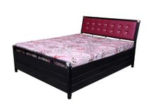 Royal Interiors Nimoron Metal Queen Size Bed With Hydraulic Storage | Wrought Iron Queen Size Cot |Double Bed Queen Size For Bedroom With Headboard & Footboard Without Mattress (75X60), Black