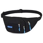 Waterproof Bum Bag Waist Fanny Packs Travel Hiking Outdoor Sport Money Hip Bag Pouch Pack Holiday Running Belt (BlackⅠ)