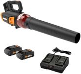 WORX WG584 40V (2.5Ah) Power Share Turbine Blower, 430 CFM, 2 Batteries and Dual Charger Included