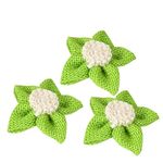 Decorama Jute Flowers Patches of 10 pcs for Women Dresses, Craft, Decor (Green)