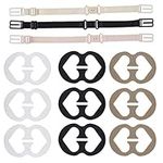 liansheng Bra Strap Clips, 12 Bra Clips and Bra Straps Holder Women?s Black,White,Beige for Full Cup Size Bra Clips Racerback,Medium, White, Medium