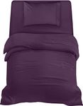 Utopia Bedding 3 Piece Single Bedding Set - Duvet Cover, Fitted Sheet with Pillow case - Soft Brushed Microfiber (Purple)