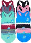 ToBeInStyle Girl's Pack of 6 Racerback or Cami Style Training Bra Tops & Matching Boyshort Bottoms, Castle Outing, Ages: 12-14 Years