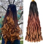 French Curly Braiding Hair 8 Pack 22 inch Loose Wavy Spiral Curl Braids Crochet Hair Deep Wave Synthetic Extensions Pre Stretched Bouncy Braiding Hair