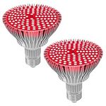 QIANYAN 660 nm LED Plant Lamps for Stem Leaves, Deep Red Growth Light Bulb with Growth Blossom Fruit, Red Spectrum Improvement LED Plant Light Bulb, Pack of 2