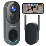 BOTSLAB 5MP Video Doorbell Camera Wireless, No Monthly Fee, 1:1 Head-to-Toe with 180° Angle, 210-Day Battery Life, 32GB Local Storage, 2.4/5G WiFi, Motion Detection, Easy Installation, 2-Way Audio