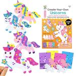 VKPI 4 Pieces EVA Foam Art Crafts Gift Kit, Creative Make Your Own Unicorns, Cartoon Foam Paper Craft Projects for Kids Ages 4+ Toddler, Preschool Learning Toy for Birthday Party Favor Supplies