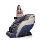 RoboticVibe Massage Chair - RV2020: Led Touch, 20 Auto Wellness Programs, Rotary Switch, Full Body Airbag and Zero Gravity. Ultimate Comfort Massage Chair for Full Body at Home (White & Blue)