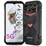 DOOGEE VMAX PLUS Rugged Phone 5G, 22000mAh/33W Fast, 512GB ROM, 200MP+32MP Camera, 20MP Night Vision, 6.58" FHD+120Hz IPS Waterdrop Screen, Android 14 Rugged Smartphone, NFC - Black