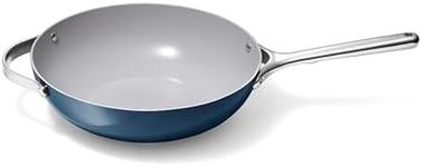 Caraway Non-Stick Stir Fry Pan - 12” Wok-Inspired Pan - Free From Forever Chemicals - High-Sloped Walls - Stainless Steel Handles - Navy