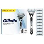 Gillette SkinGuard Sensitive Men’s Razor, Shaving Razor for Men with Skin Irritation, 1 Handle, 10 Blade Refills