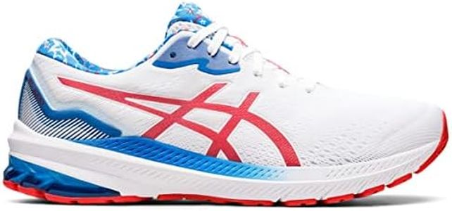 ASICS Men's GT-1000 11 Running Shoes, White/Electric Red, 11.5 US